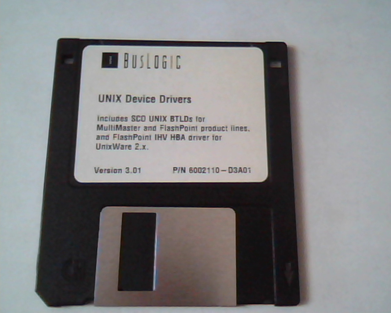 Floppy Disk BusLogic UNIX Device Drivers Version 3.01 6002110-D3A01 SCO BTLDs