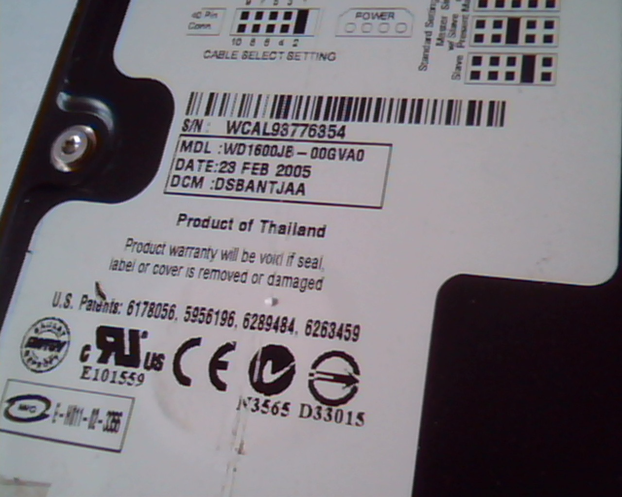 Hard Drive Disk IDE Western Digital SE WD1600 WD1600JB-00GVA0 160GB 312581808 - image 3