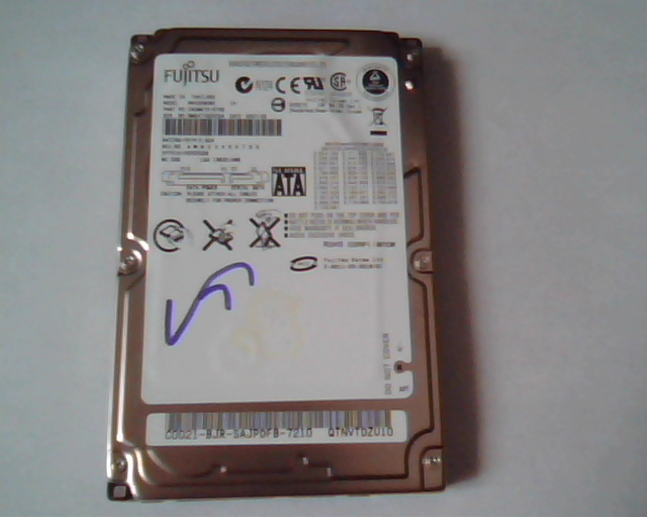 2.5 Hard Disk Drive Fujitsu MHV2080BS CA06672-B708 2007-02 80GB 156301488 SATA