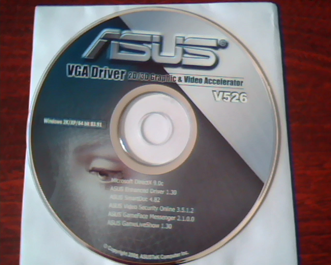 CD ASUS VGA Driver 2D/3D Graphic and Video Accelerator V526 SmartDoc GameFace