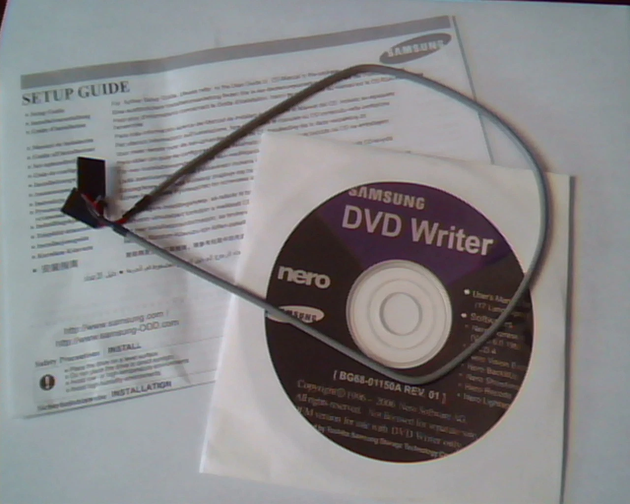 CD Samsung DVD Wrier Nero BG68-01150A Rev 01 User's Manual Guide Cord Express6