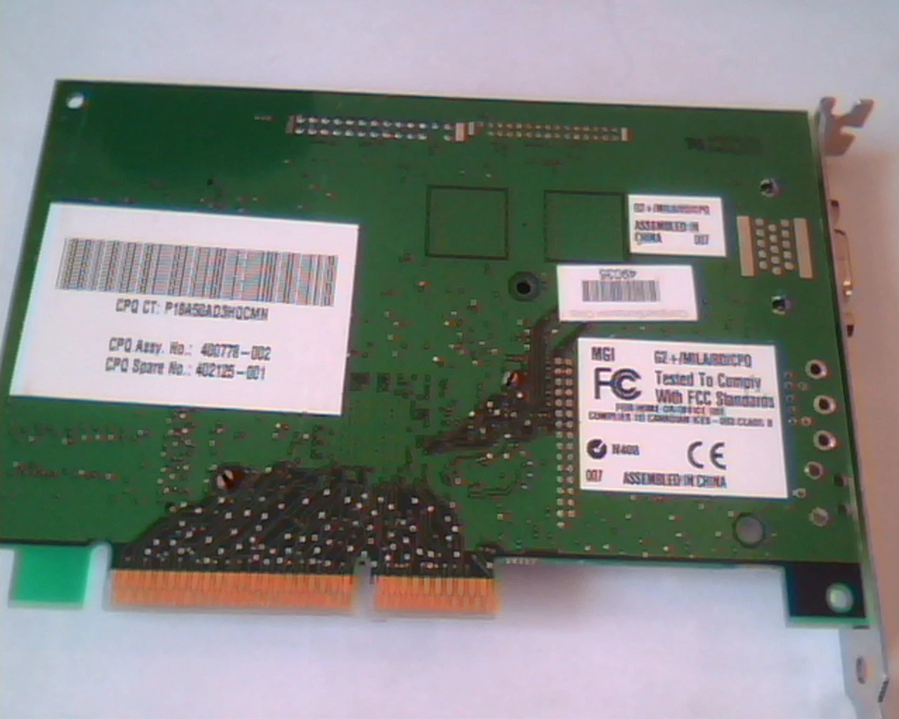 AGP card MK02010 G2+/MILA/CPQ 007.10 MGI 400778-002 402125-001 VGA - image 5