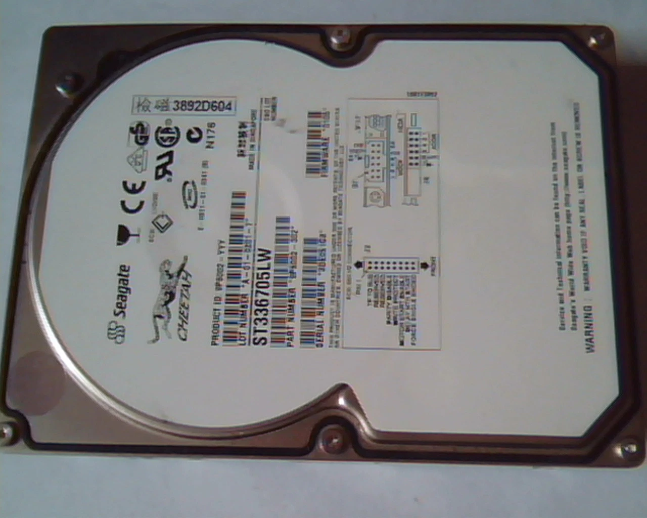 Hard Drive SCSI Seagate Cheetah ST336705LW 9P6002-302 0105 A-01-0201-7 LVD/SE