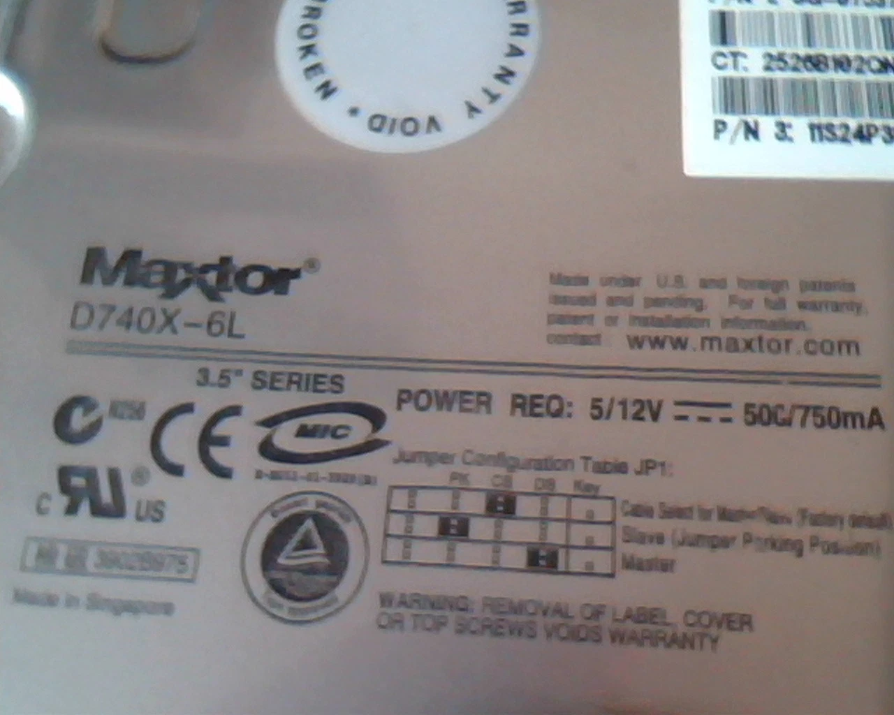 Hard Drive Disk IDE Maxtor D740X-6L 20GB MX6L020J1 A00 253453-001 19K1585 AT - image 3