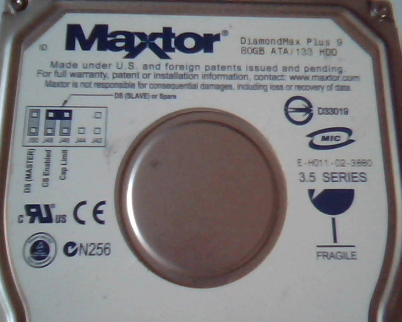 Hard Drive Disk IDE Maxtor DiamondMax Plus 9 80GB YAR41BWO 160086528 K,G,C,D - image 2