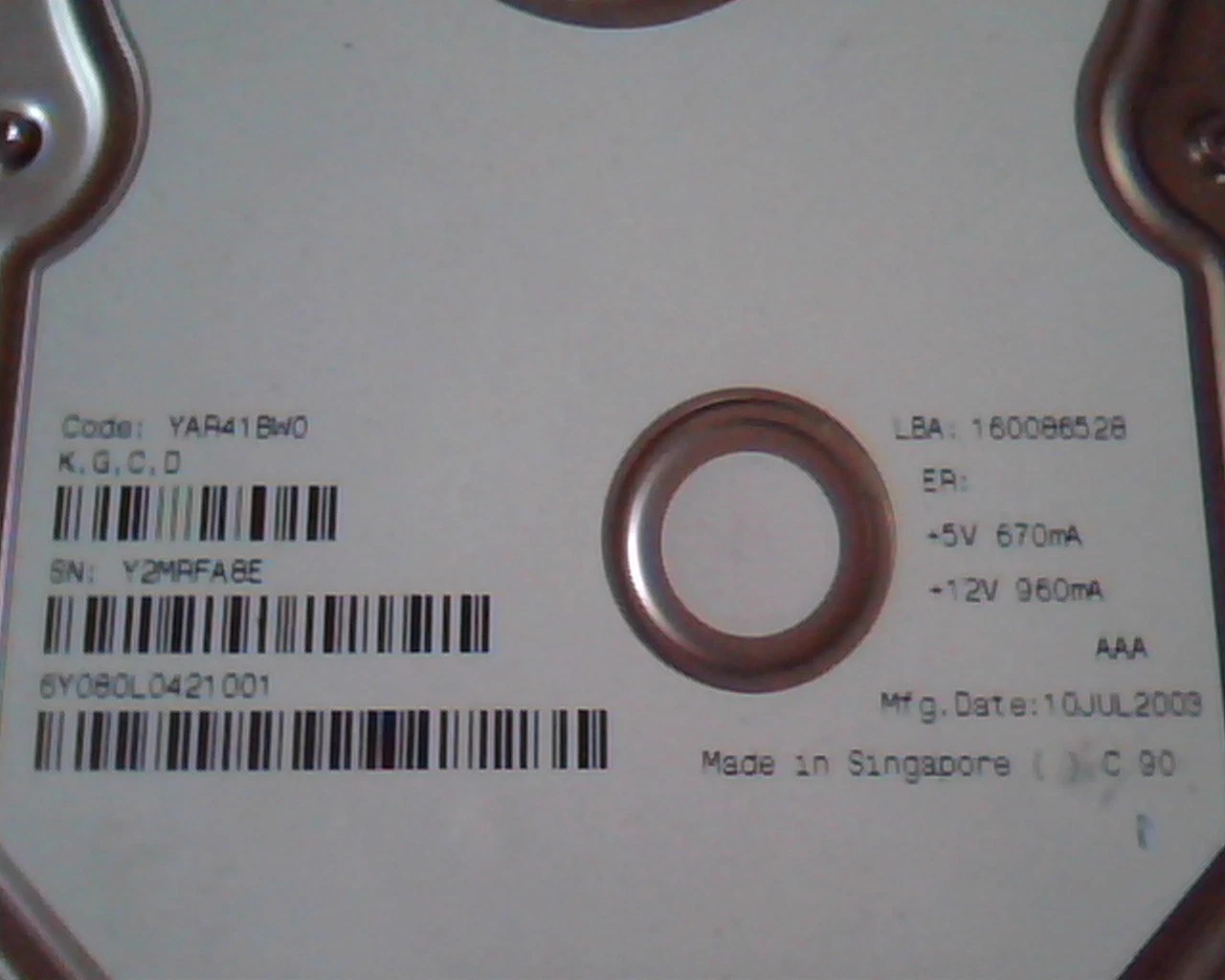 Hard Drive Disk IDE Maxtor DiamondMax Plus 9 80GB YAR41BWO 160086528 K,G,C,D - image 3
