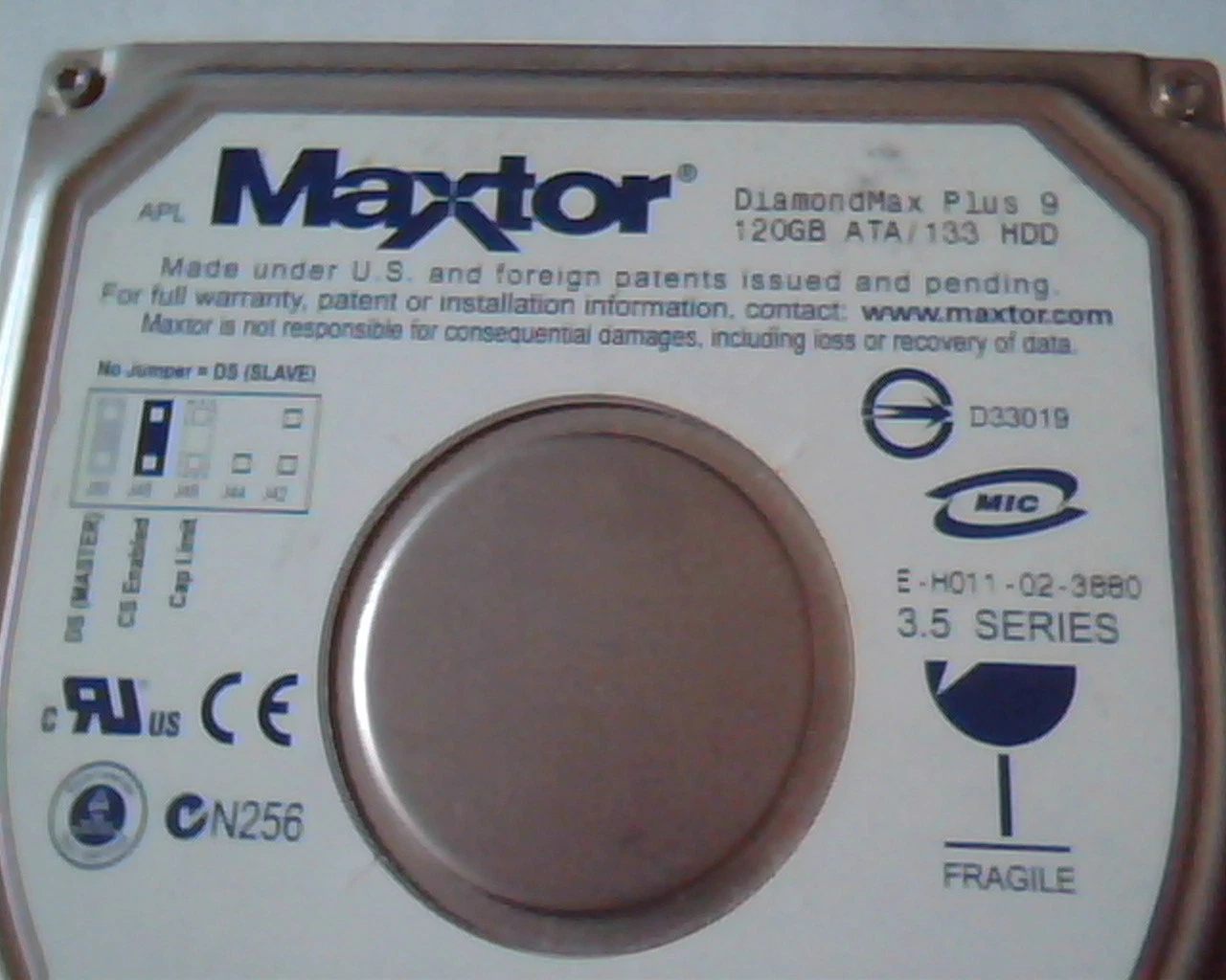 Hard Drive Disk IDE Maxtor DiamondMax Plus 9 120GB 240121728 YAR41BW0 N,M,C,D - image 2