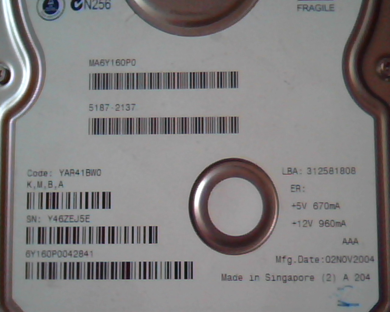 Hard Drive Disk IDE Maxtor DiamondMax Plus 9 160GB TAR41BW0 312581808 5187-2137 - image 3