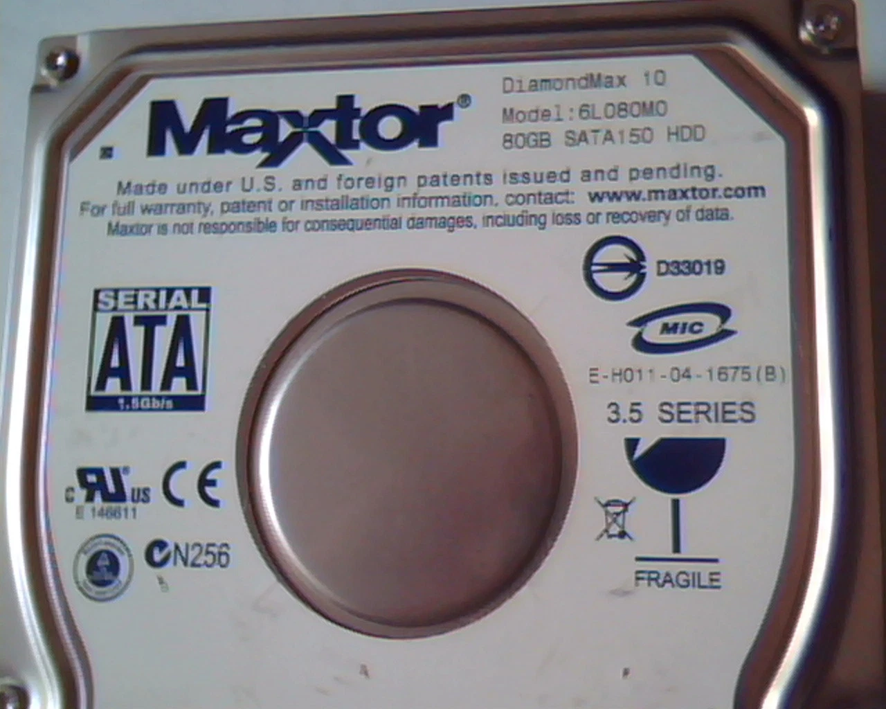 Hard Drive Disk SATA Maxtor DiamondMax 10 6L080M0 80GB SATA150 655-1236C N,M,G,A - image 2