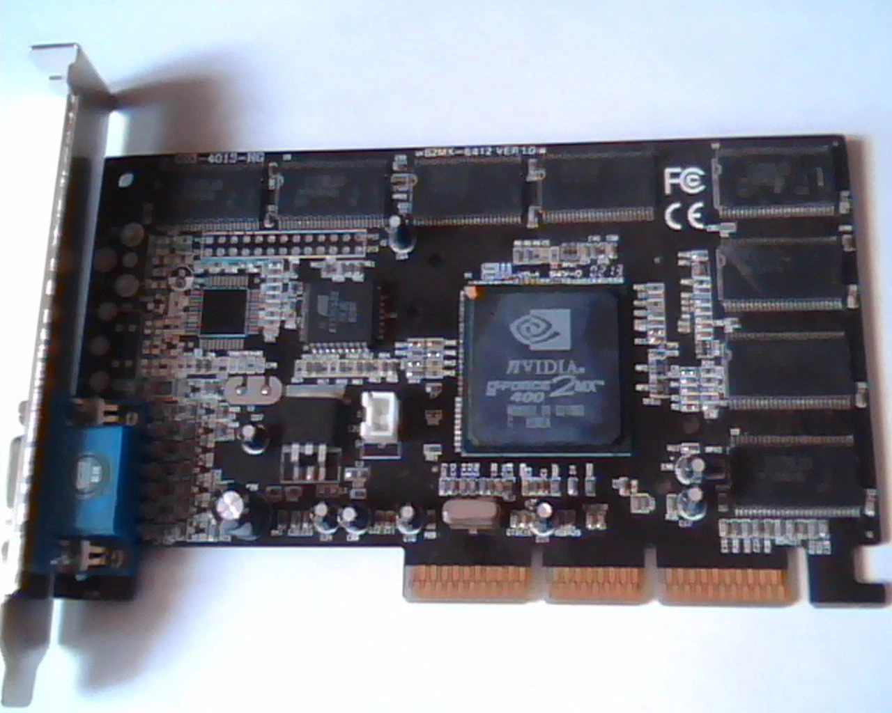 AGP card Nvidia GeForce 2MX 6412 Ver 1.0 400 62MB G03-4013-HG MX400 GF2 SDR VGA