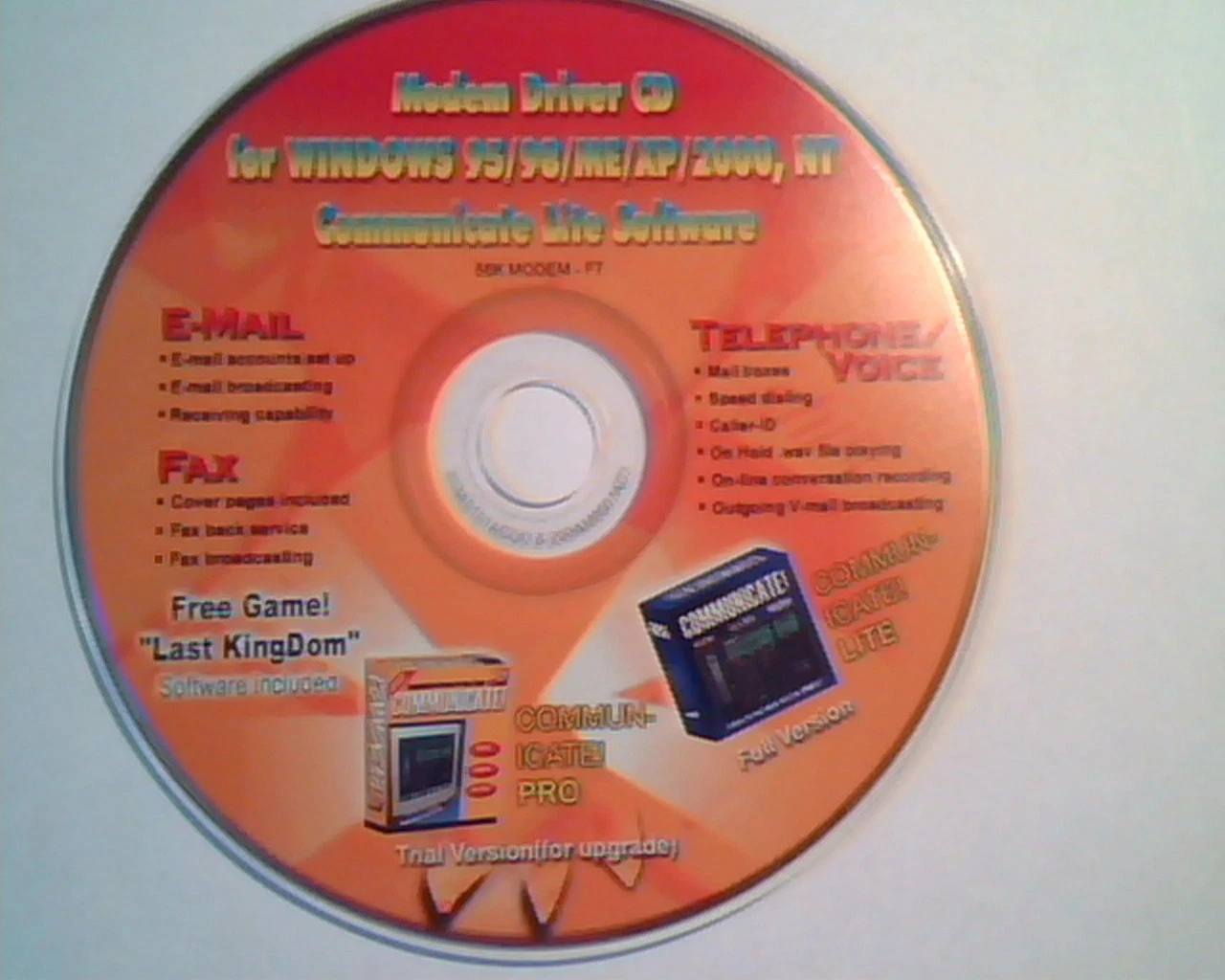 CD Modem Driver CD Communicate Lite Systems Windows 95/98/ME/XP/2000 NT 56K