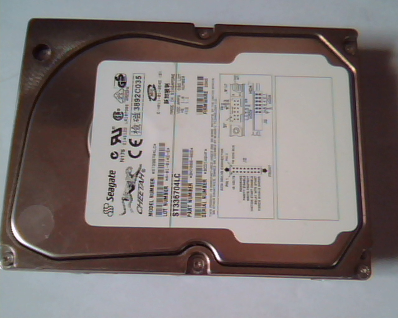 Hard Drive SCSI Seagate Cheetah ST336704LC 9N7006-065 3305 A-01-0142-5 SE/LVD