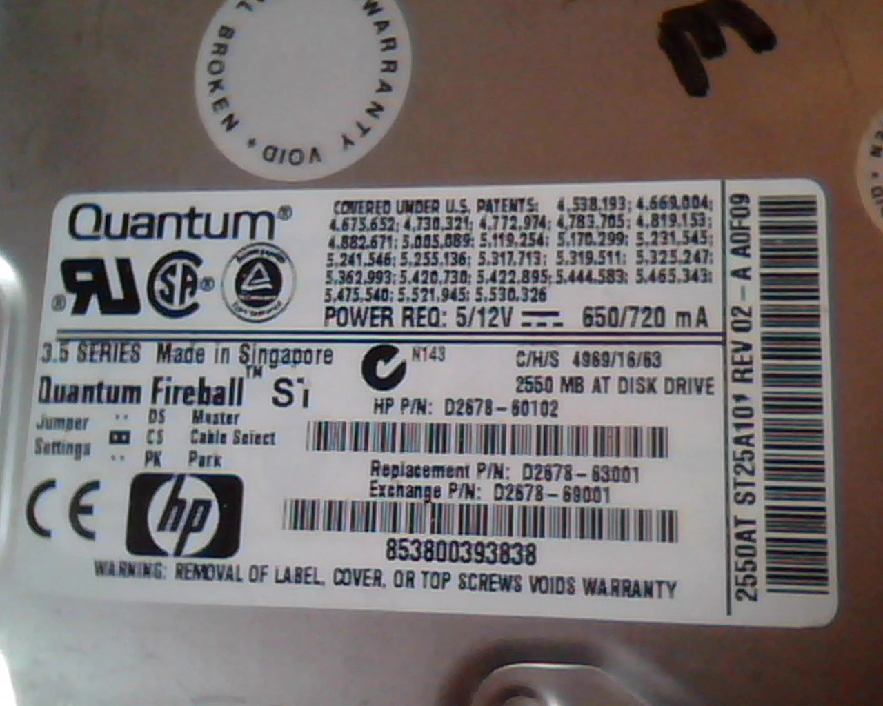 Hard Drive Disk IDE Quantum Fireball ST ST25A101ST32A013 02-C 02-A A0F09 2550AT - image 2