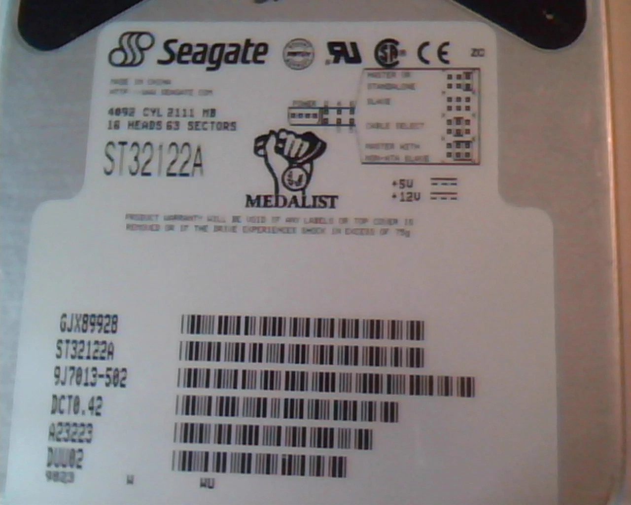 Hard Drive Disk IDE Seagate Medalist ST32122A 9J7013-502 DCT0.42 A23223 - image 2