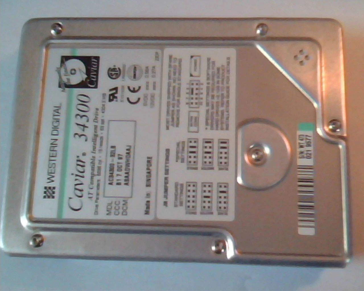 Hard Drive Disk IDE Western Digital Caviar 34300 AC34300-32LB ASAADWHOAAJ OCT
