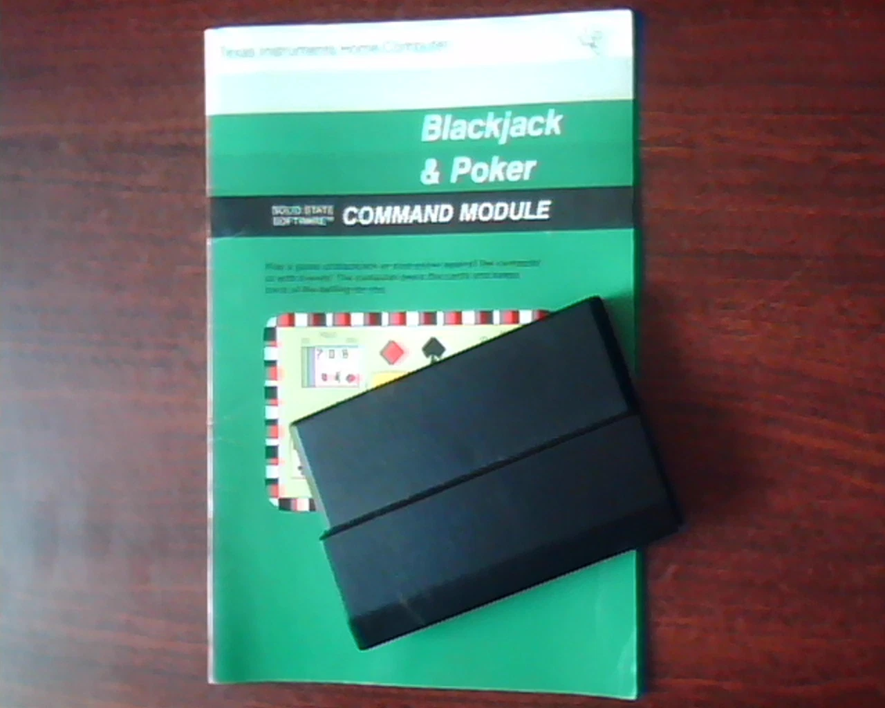 Texas Instruments Blackjack and Poker Cartridge AND Manual Solid State TI