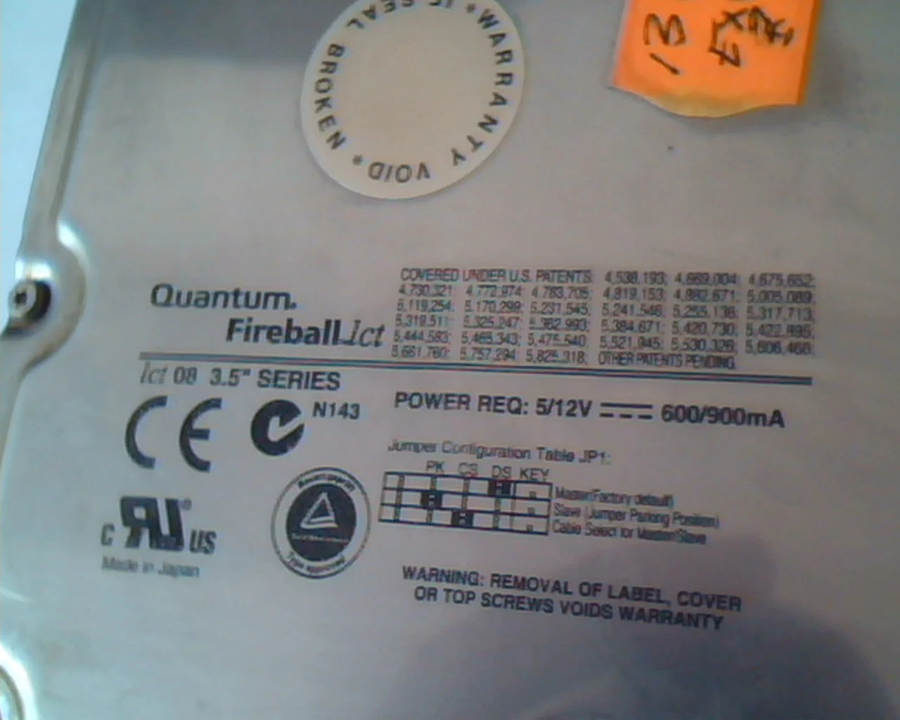 Hard Drive Disk IDE Quantum Fireball lct LA13A011 01-A 13.0AST 3.5in 08 HDD - image 2