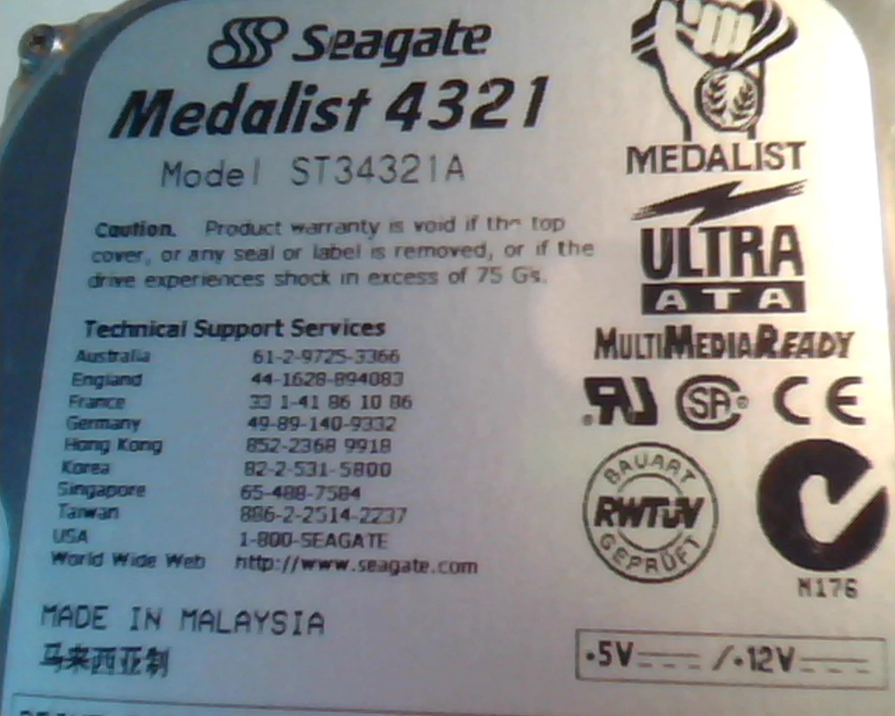 Hard Drive Disk IDE Seagate Medalist 4321 ST34321A 9K2003-302 3.04 A26322 BOS01 - image 2