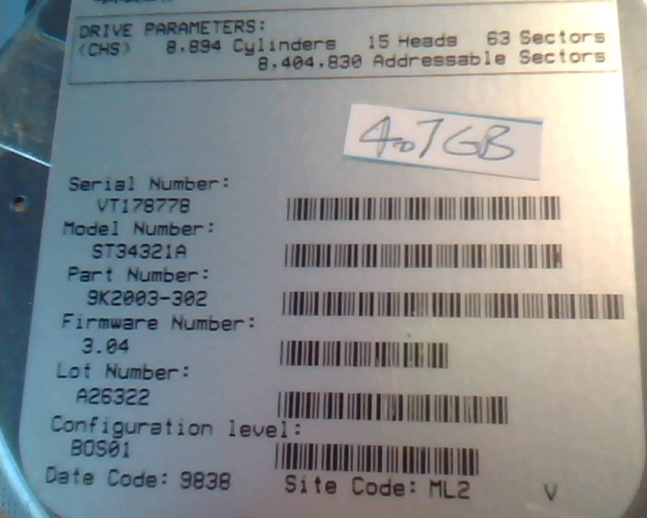 Hard Drive Disk IDE Seagate Medalist 4321 ST34321A 9K2003-302 3.04 A26322 BOS01 - image 3