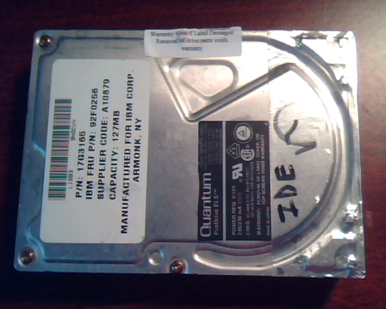 Hard Disk Drive IDE Quantum ProDrive ELS 17G3165 92F0256 127AT PI12A341 09-B