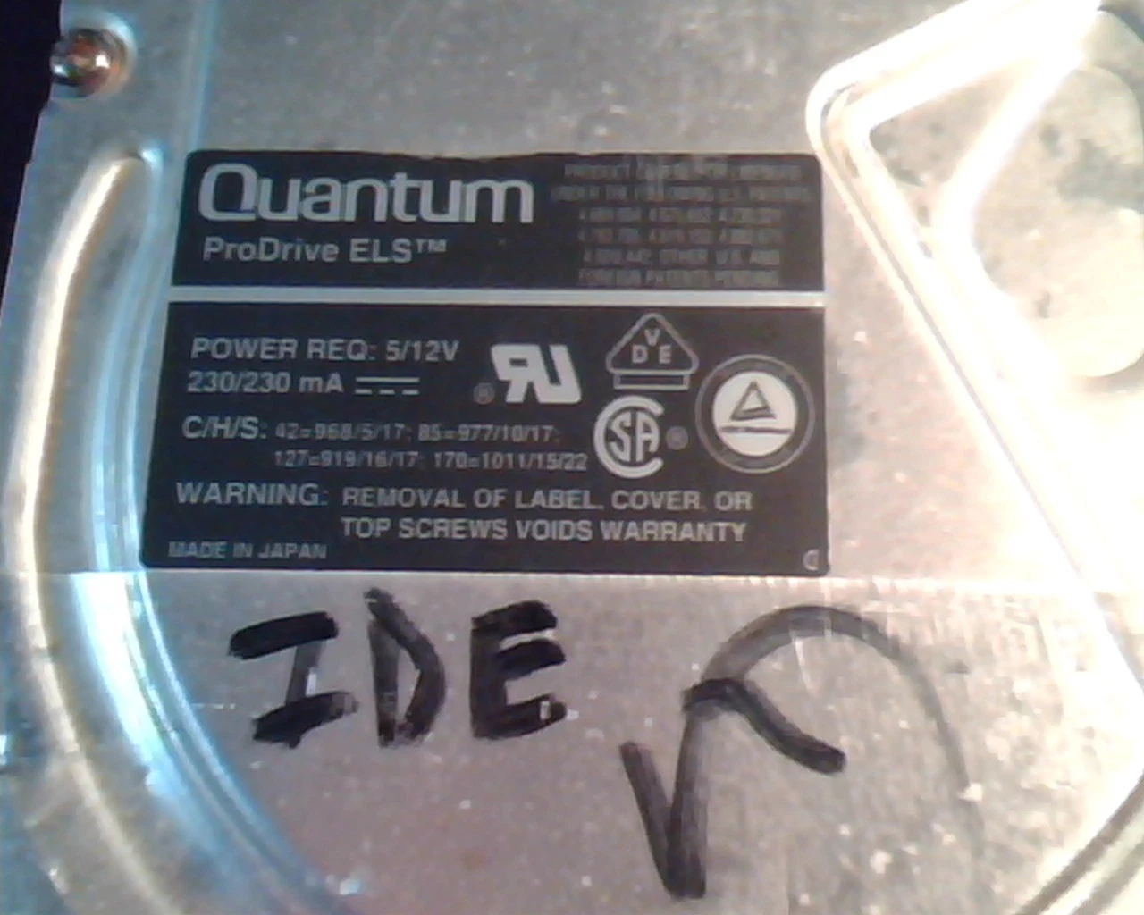 Hard Disk Drive IDE Quantum ProDrive ELS 17G3165 92F0256 127AT PI12A341 09-B - image 3