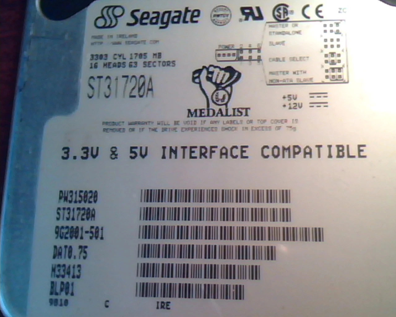 Hard Disk Drive IDE Seagate Medalist ST31720A 9G2001-501 DAT0.75 H33413 - image 2