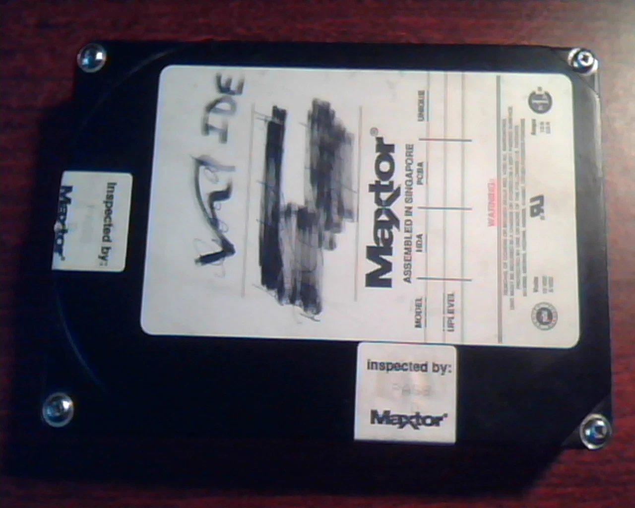 Hard Disk Drive IDE Maxtor 7120AT 22A 70A 30A Pass D A21GLWMS