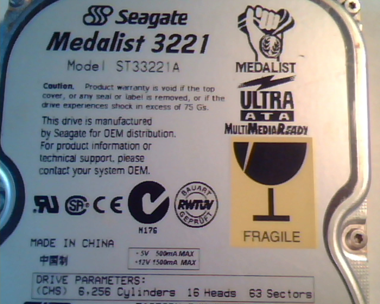 Hard Disk Drive IDE Seagate Medalist ST33221A 9K2006-730 3.10 FA2124 HAF01 - image 2