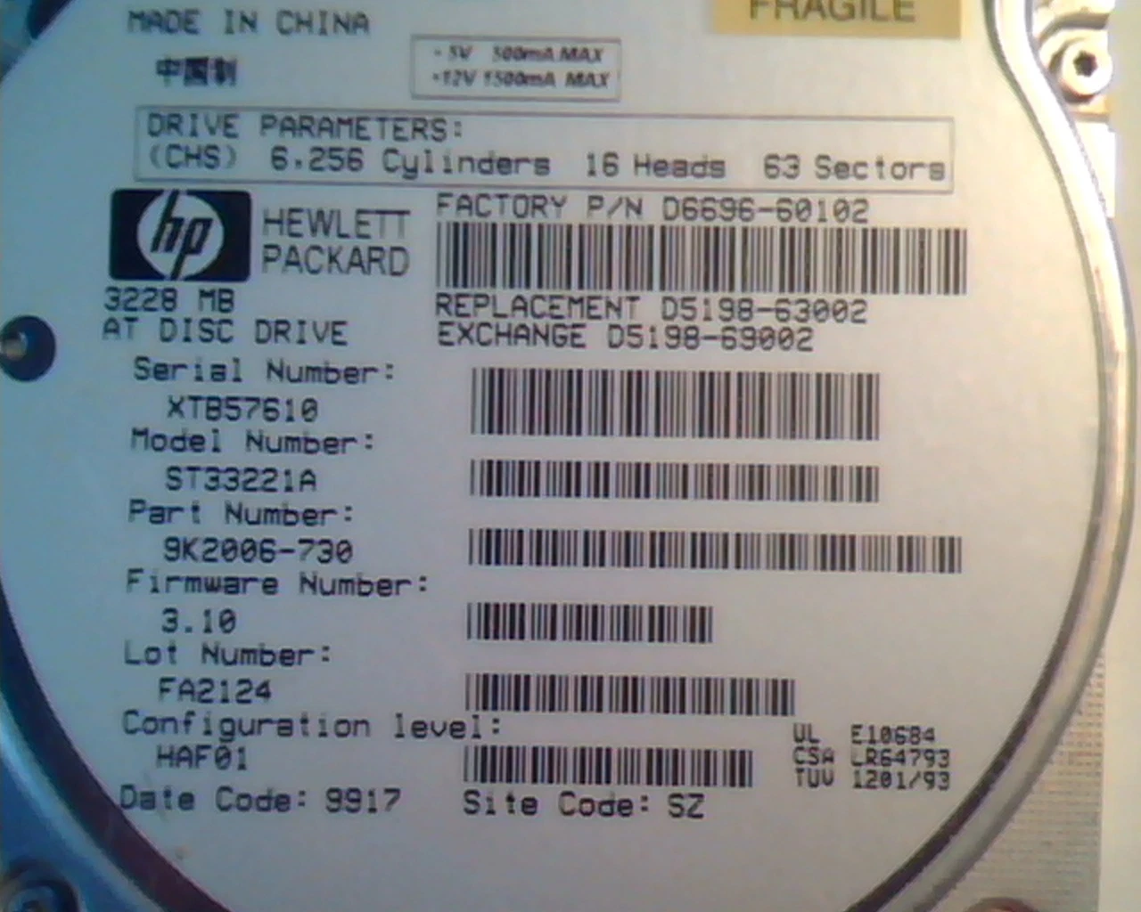 Hard Disk Drive IDE Seagate Medalist ST33221A 9K2006-730 3.10 FA2124 HAF01 - image 3