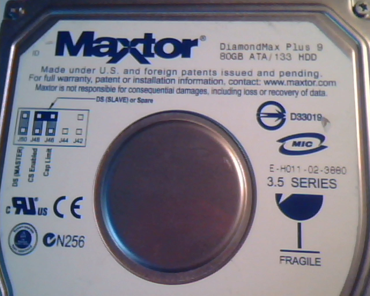 Hard Disk Drive IDE Maxtor DiamondMax Plus 9 80GB 133 HDD YAR41BW0 160086528 - image 2