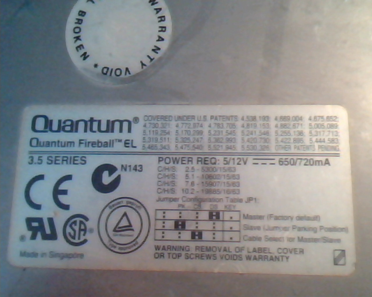 Hard Disk Drive IDE Quantum Fireball EL 2.5AT EL25A013 01-B AEL8 1190 - image 2