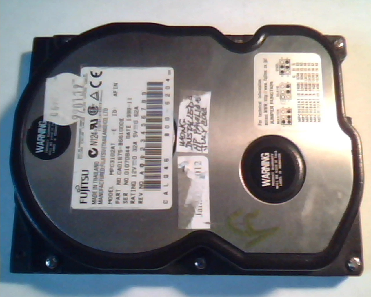 Hard Disk Drive IDE Fujitsu MPC3102AT CA01675-B661000E 800-6204 1998-11 AFIN
