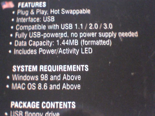 NEW USB 1.1/2.0/3.0 Floppy Disk Drive Sabrent SBT-UFDB Win7 Mac OSX XP Vista 98 - image 7