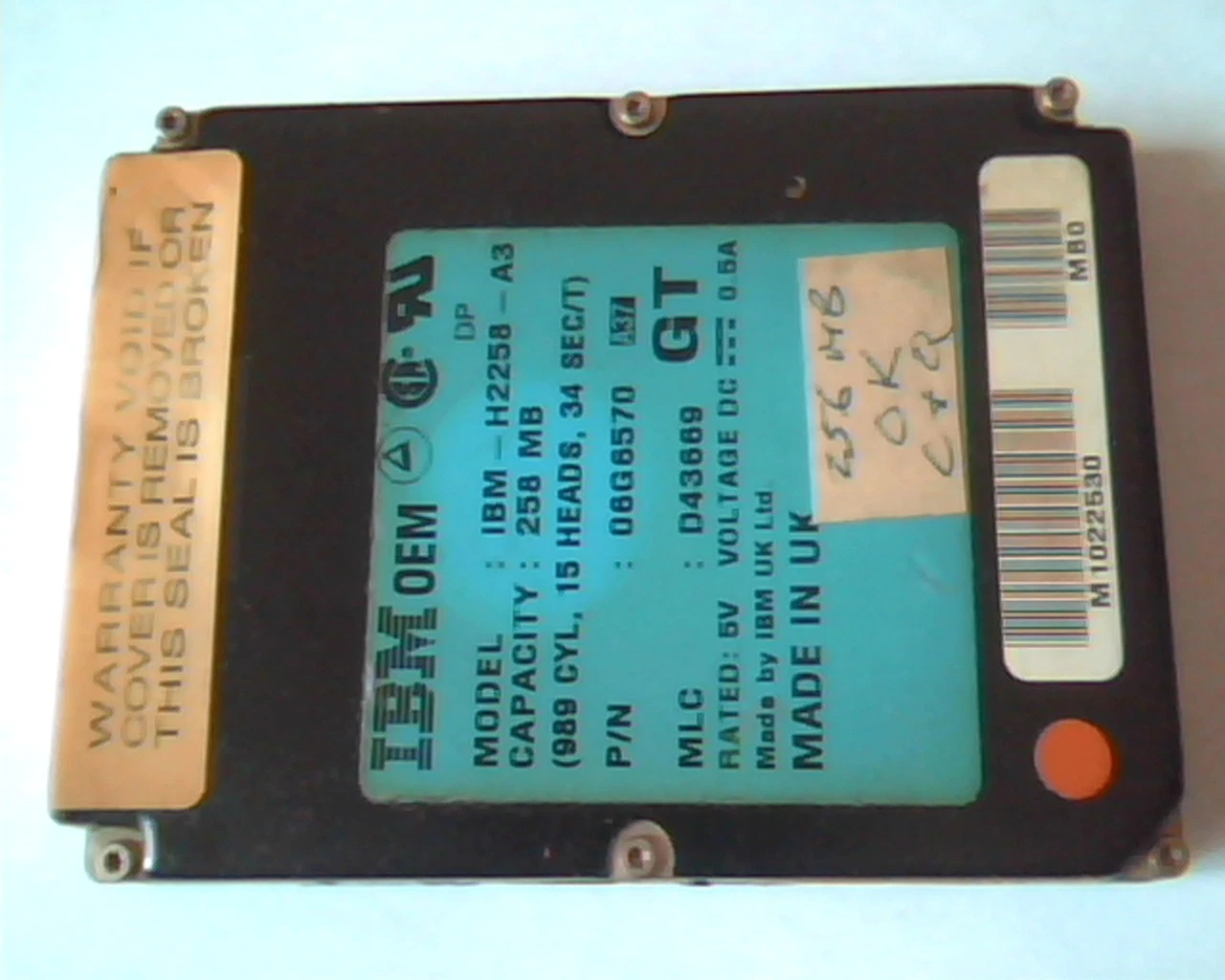 2.5 Hard Disk Drive IBM IBM-H2258-A3 258MB 06G6570 D43669 GT