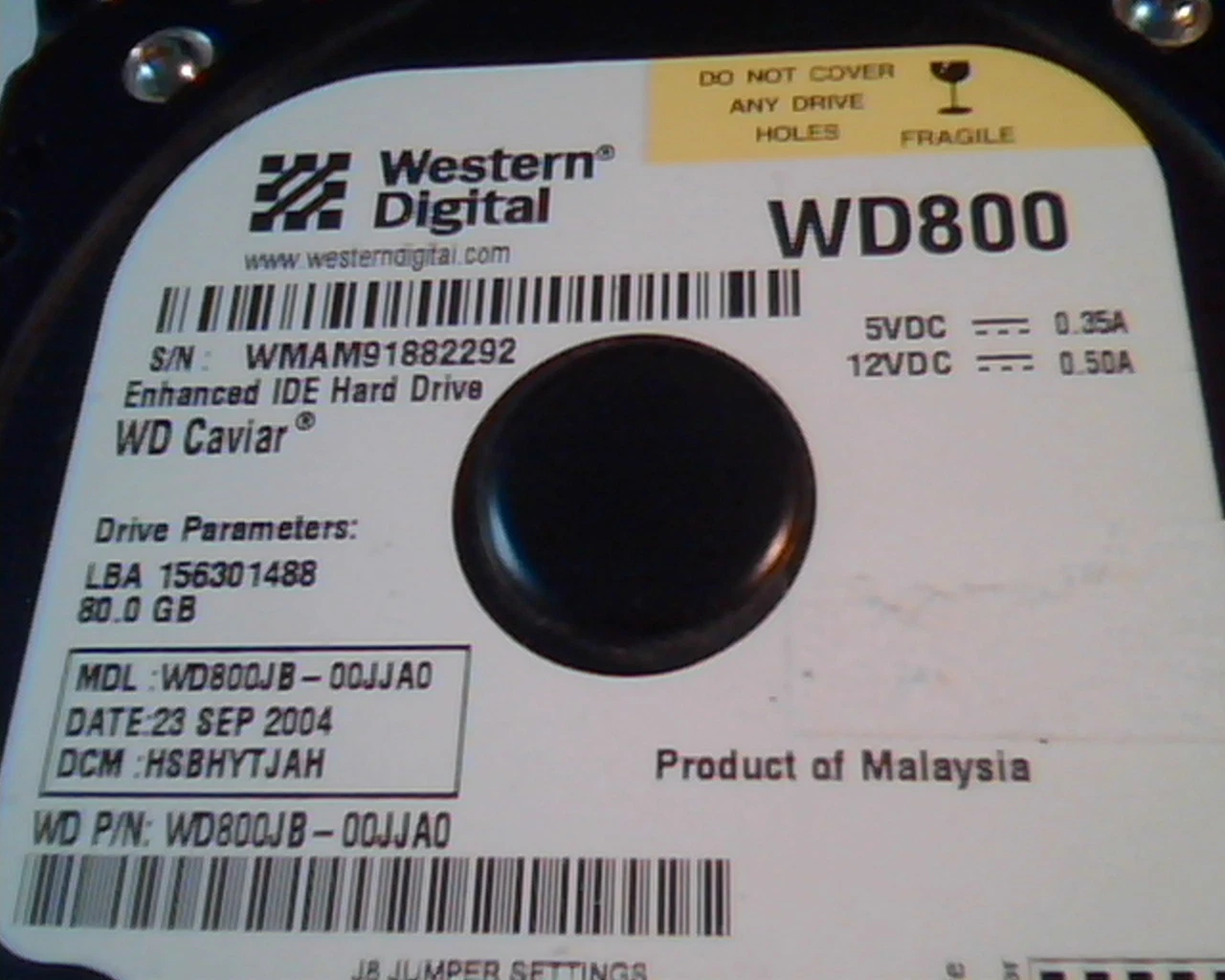 Hard Disk Drive IDE Western Digital WD800JB-00JJA0 80GB WD800 HSBHYTJAH 3.5 - image 2