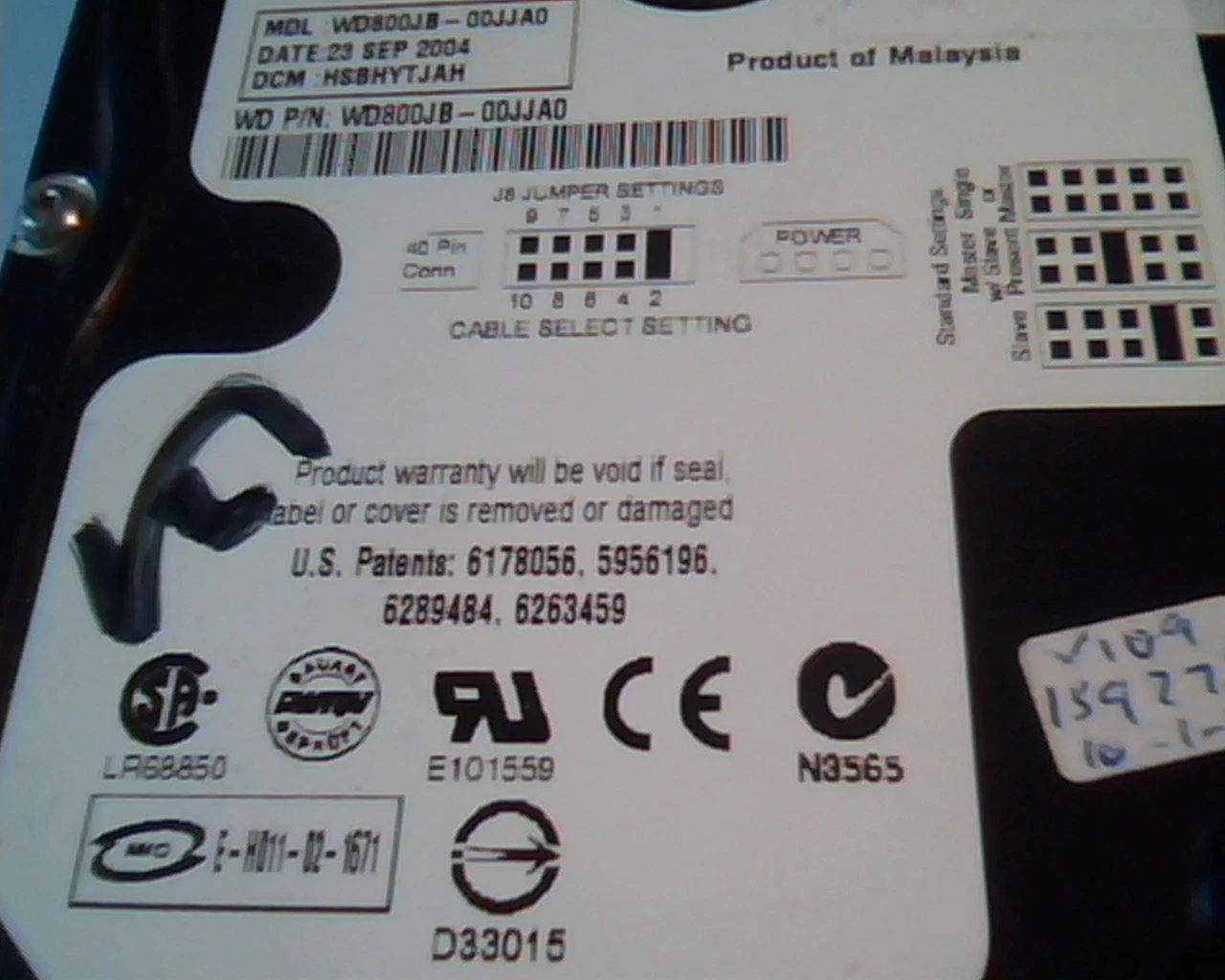Hard Disk Drive IDE Western Digital WD800JB-00JJA0 80GB WD800 HSBHYTJAH 3.5 - image 3