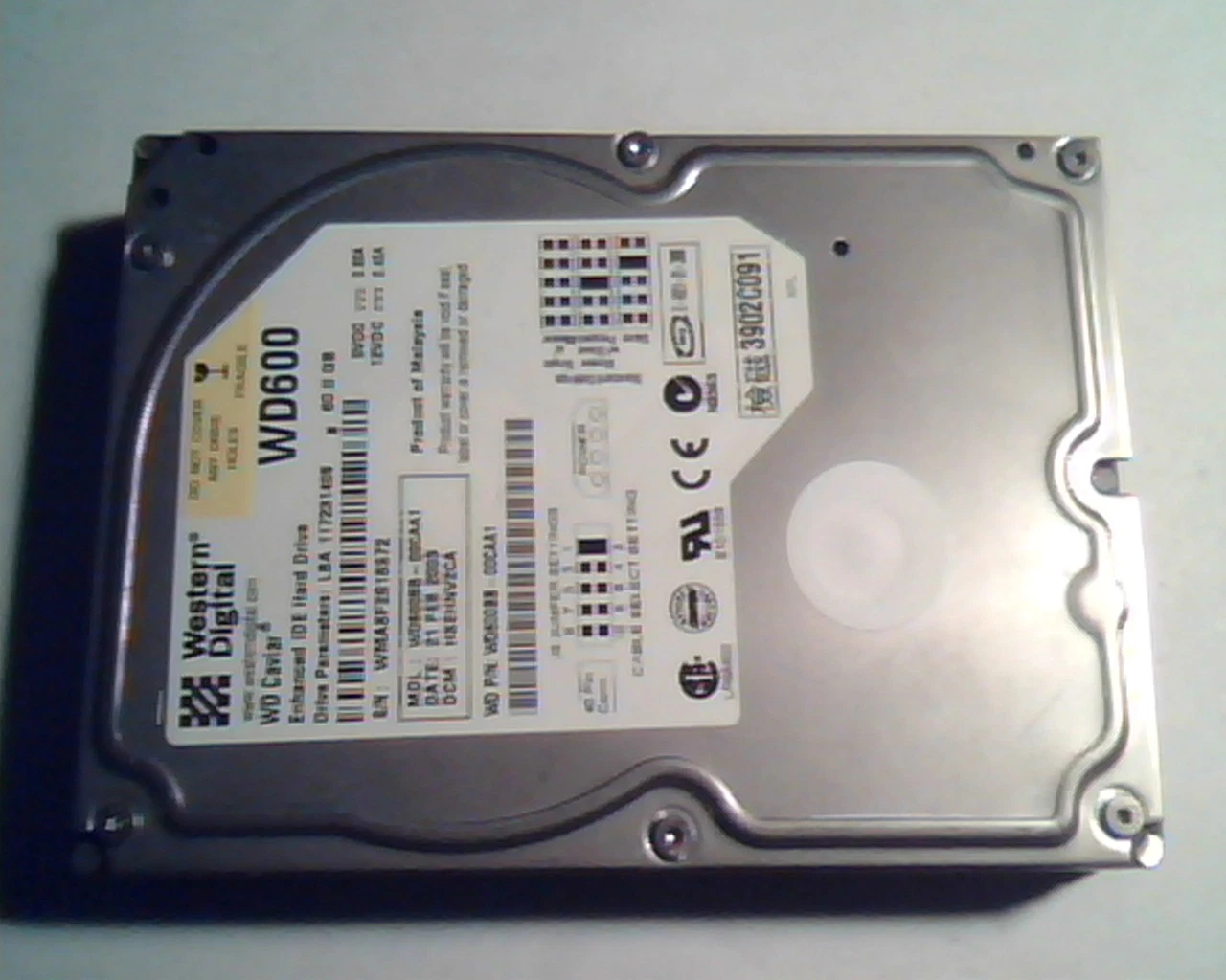 Hard Disk Drive IDE Western Digital WD600 Caviar WD600BB-00CAA1 60GB HSEHNV2CA