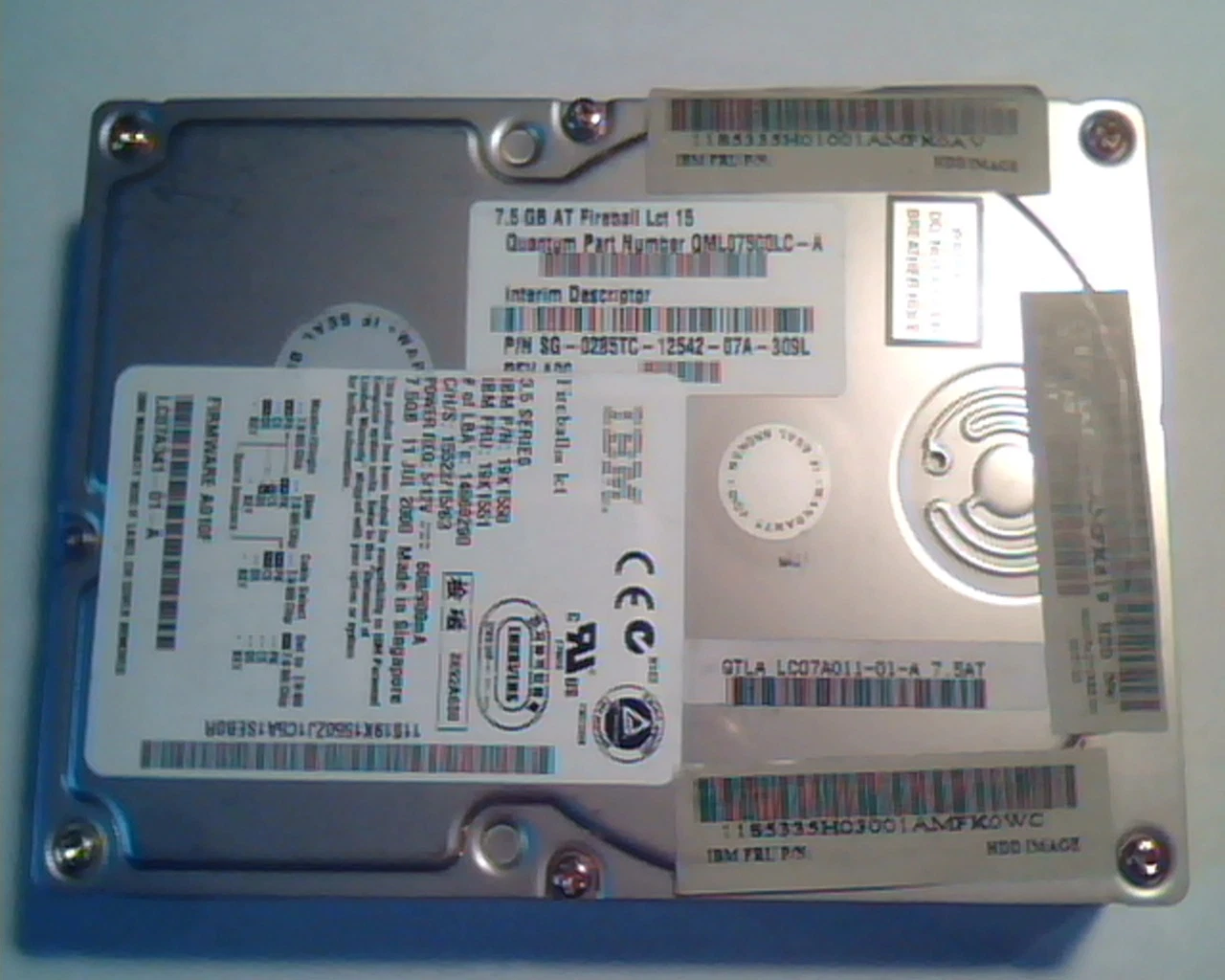 Hard Disk Drive IDE IBM Fireball lct 19K1550 QML07500LC-A LC07A011-01-A 7.5AT