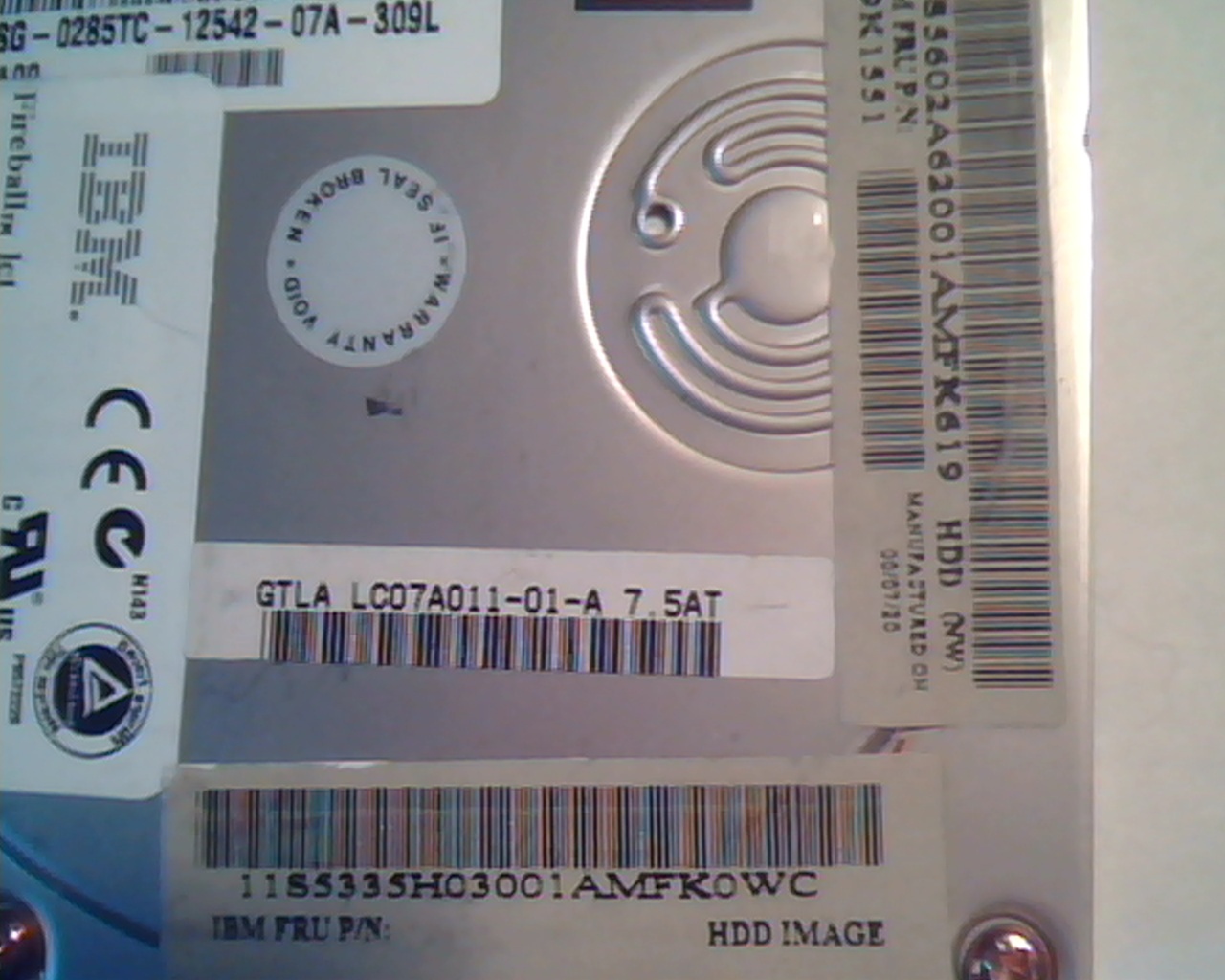Hard Disk Drive IDE IBM Fireball lct 19K1550 QML07500LC-A LC07A011-01-A 7.5AT - image 3