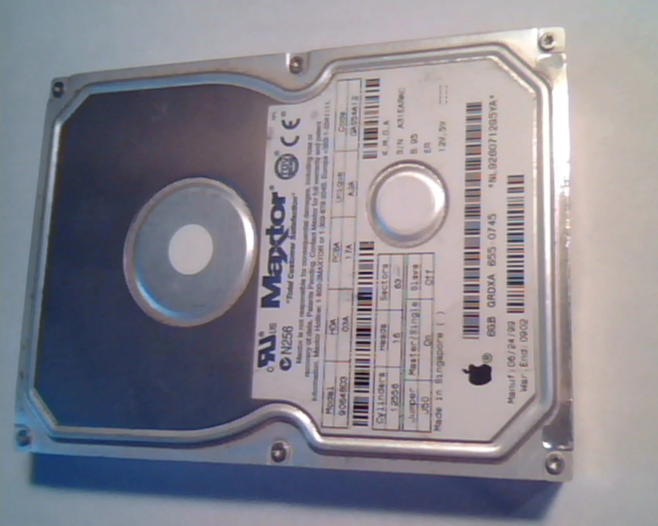 Hard Disk Drive IDE Maxtor 90648D3 03A 17A 655-0745 Apple QRDXA 6GB GAS54A12