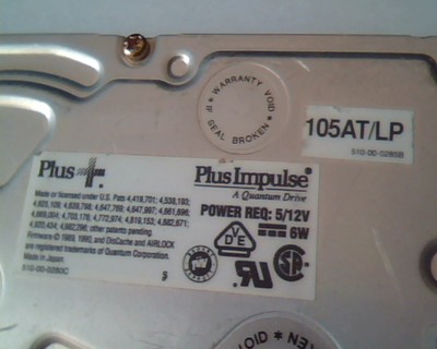 Hard Disk Drive IDE Plus Impulse 105AT LP 910-10-9105 Quantum 800-09-94 — image 2