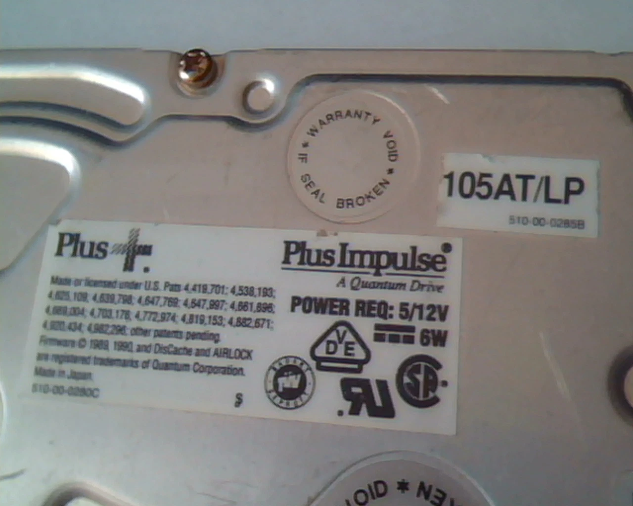 Hard Disk Drive IDE Plus Impulse 105AT LP 910-10-9105 Quantum 800-09-94 - image 2