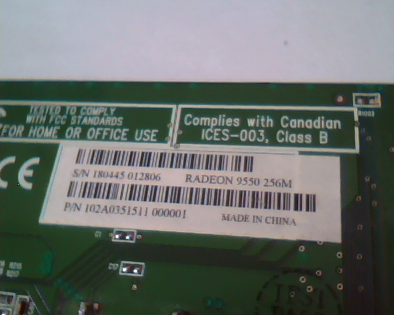 AGP card 109-A03500-10Radeon 9550 256M 102A0351511 - image 3