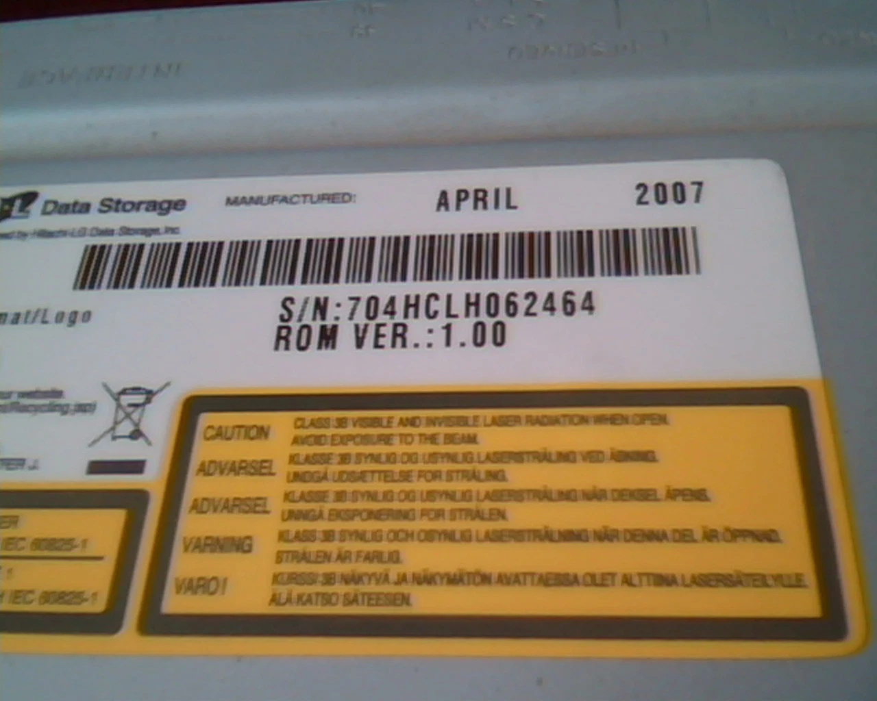 LG Super Multi DVD Rewriter GSA-H55N 1.00 April 2007 HL Data Storage - image 3