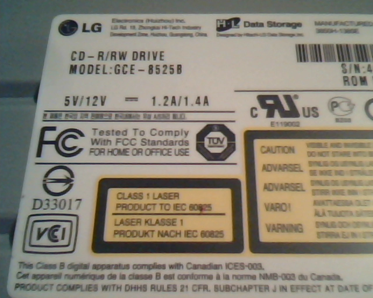 LG CD-R/RW Drive GCE-8525B 1.03 March 2004 CD Drive 52X32X52X - image 2