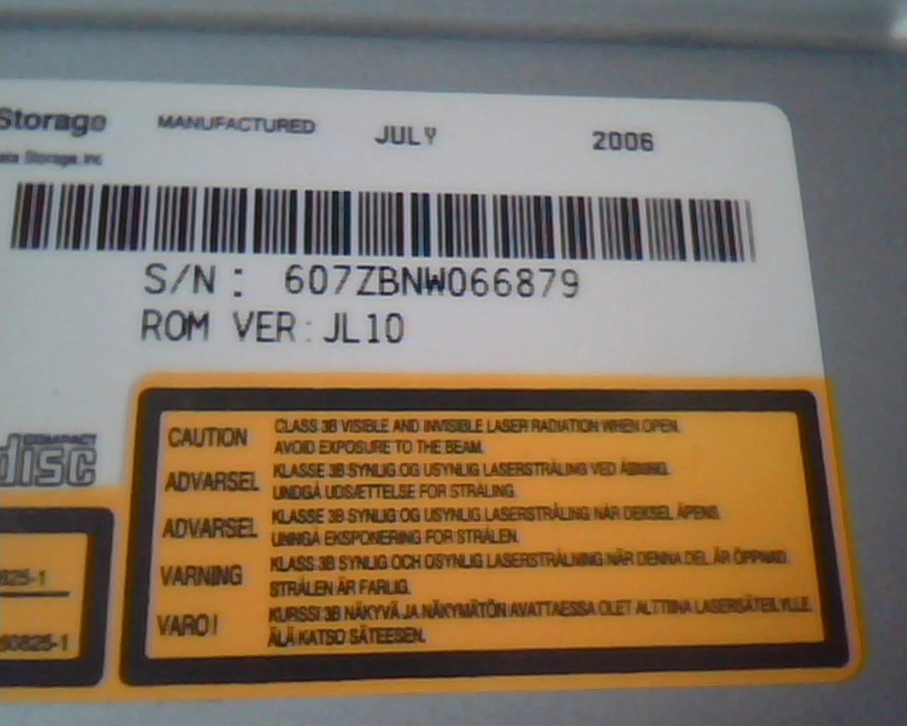 LG Super Multi DVD Drive GSA-H10N ROM Ver JL10 July 2006 Rewritable - image 3