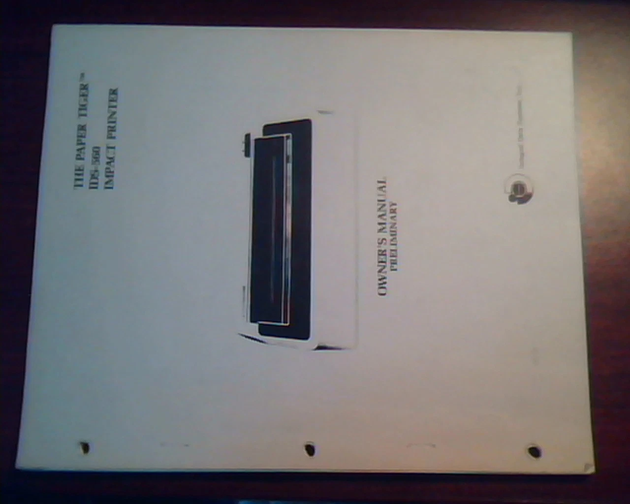 Owner's Manual - The Paper Tiger IDS-560 Impact Printer - Integral Data Systems