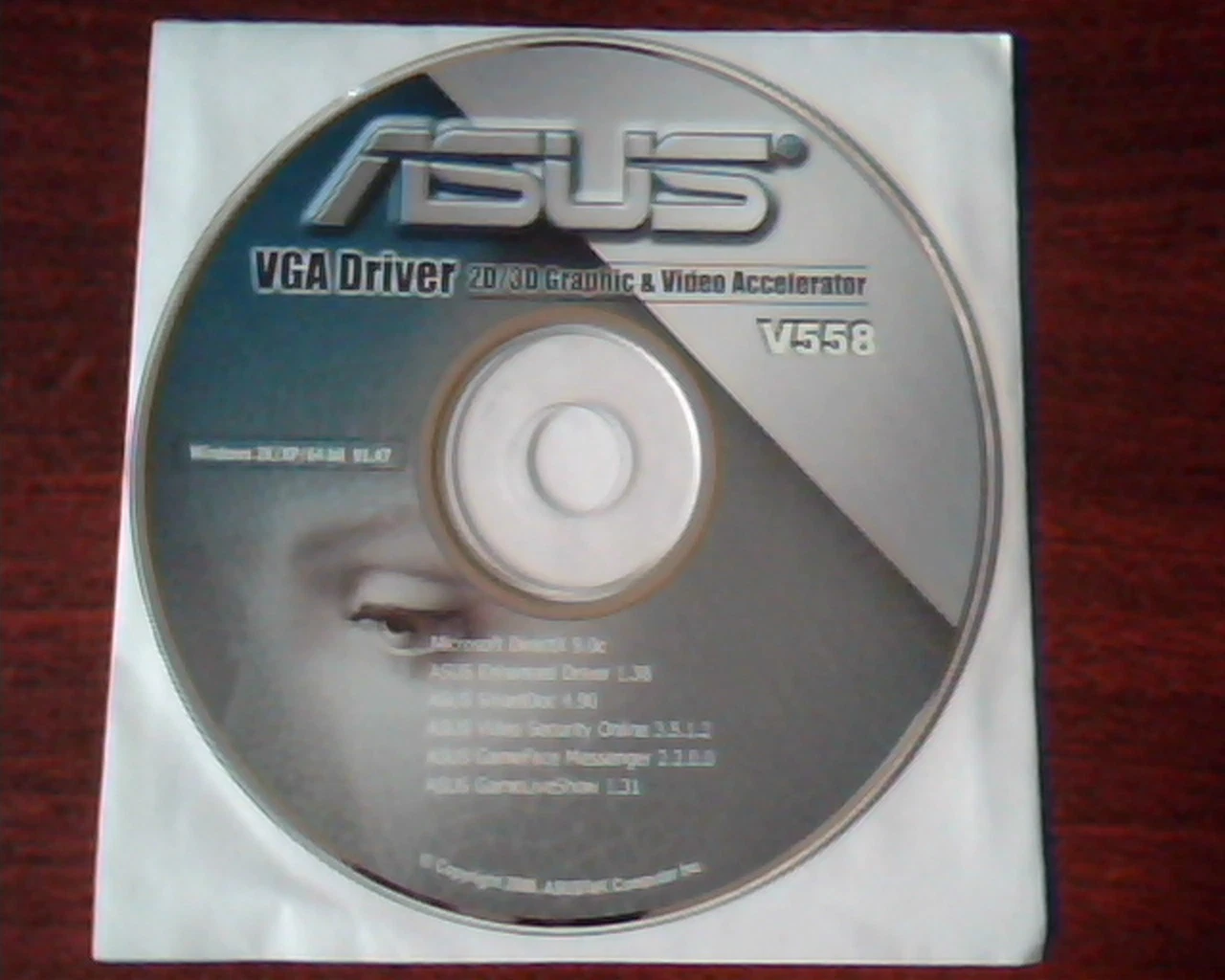 CD ASUS VGA Driver 2D/3D Graphic Video Accelerator V558 GameFace DirectX
