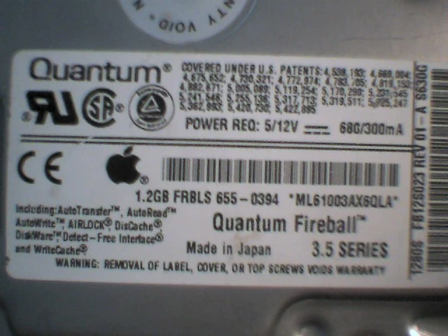 Hard Disk Drive SCSI Quantum Fireball 1.2GB FRBLS 655-0394 1280S FB12S012 50-pin - image 3