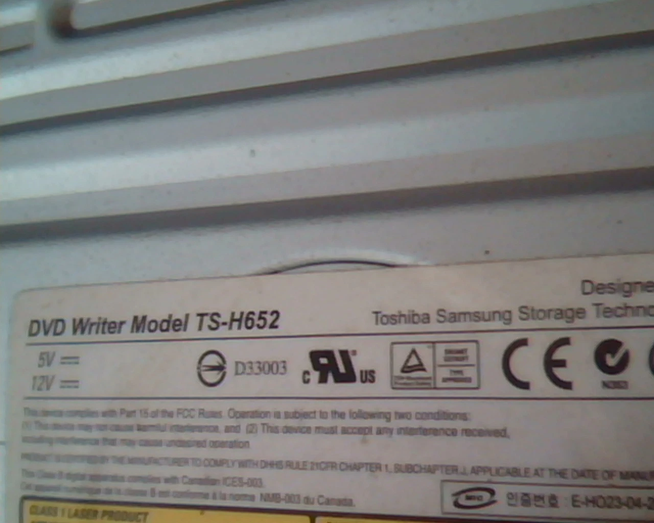 DVD Writer TS-H652 Toshiba Samsung SATS-H652M 5188-7536 March 2007 lightscribe - image 4